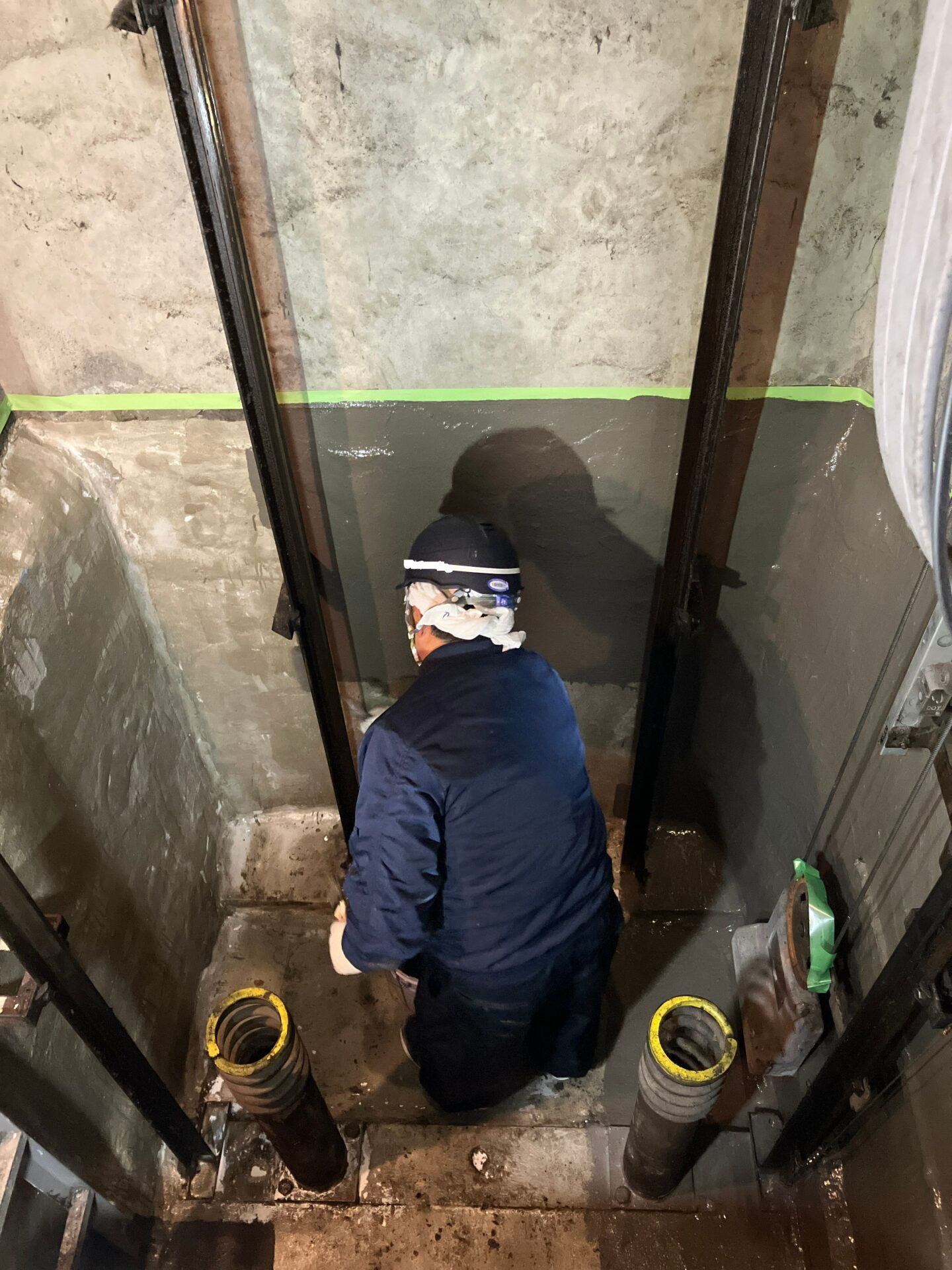 ⑤セメント系防水材塗布